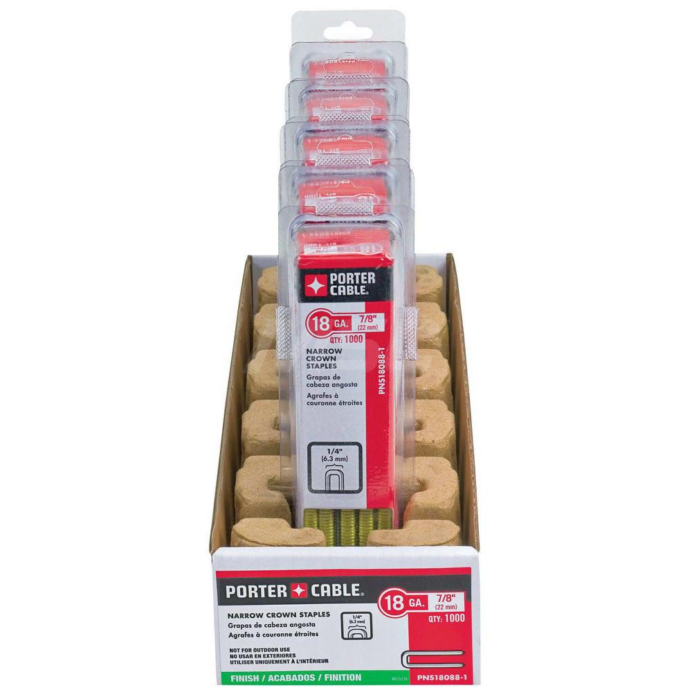 PorterCable 7/8" Long x 1/4" Wide, 18 Gauge Narrow Crown