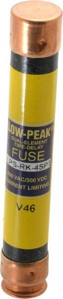 Cooper Bussmann LPS-RK-4SP Cartridge Time Delay Fuse: RK1, 4 A, 127 mm OAL, 20.6 mm Dia Image