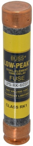 Cooper Bussmann LPS-RK-60SP Cartridge Time Delay Fuse: RK1, 60 A, 27 mm Dia Image