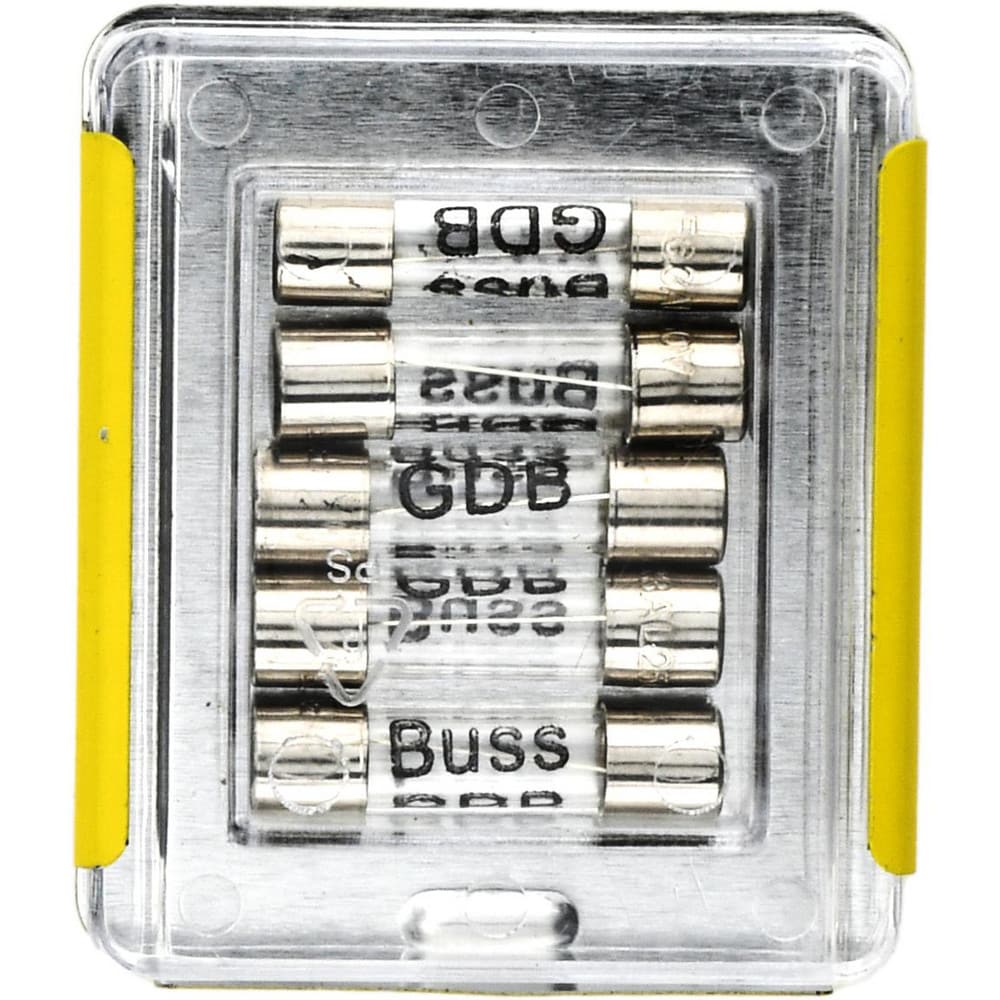 Cartridge Fast-Acting Fuse: 6.3 A, 20 mm OAL, 5 mm Dia - Glass | 5-Pack | Part # - Cooper Bussmann GDB-6.3A