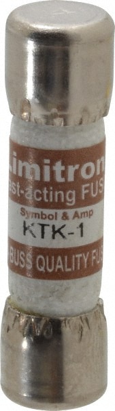 Cooper Bussmann KTK-1 Cartridge Fast-Acting Fuse: 1 A, 10.3 mm Dia Image