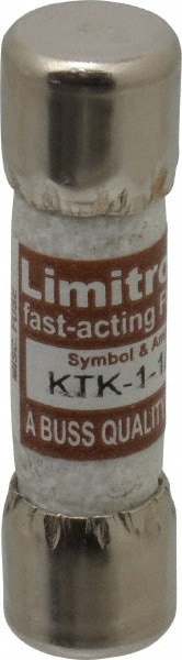 Cooper Bussmann KTK-1-1/2 Cartridge Fast-Acting Fuse: 1.5 A, 10.3 mm Dia Image