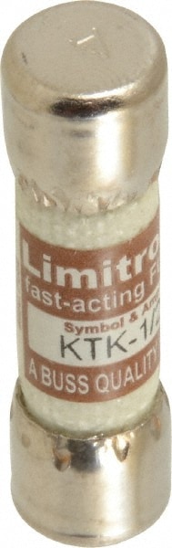 Cooper Bussmann KTK-1/2 Cartridge Fast-Acting Fuse: 0.5 A, 10.3 mm Dia Image