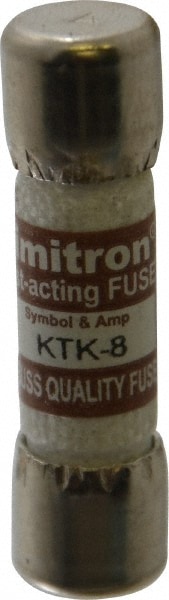 Cooper Bussmann KTK-8 Cartridge Fast-Acting Fuse: 8 A, 10.3 mm Dia Image