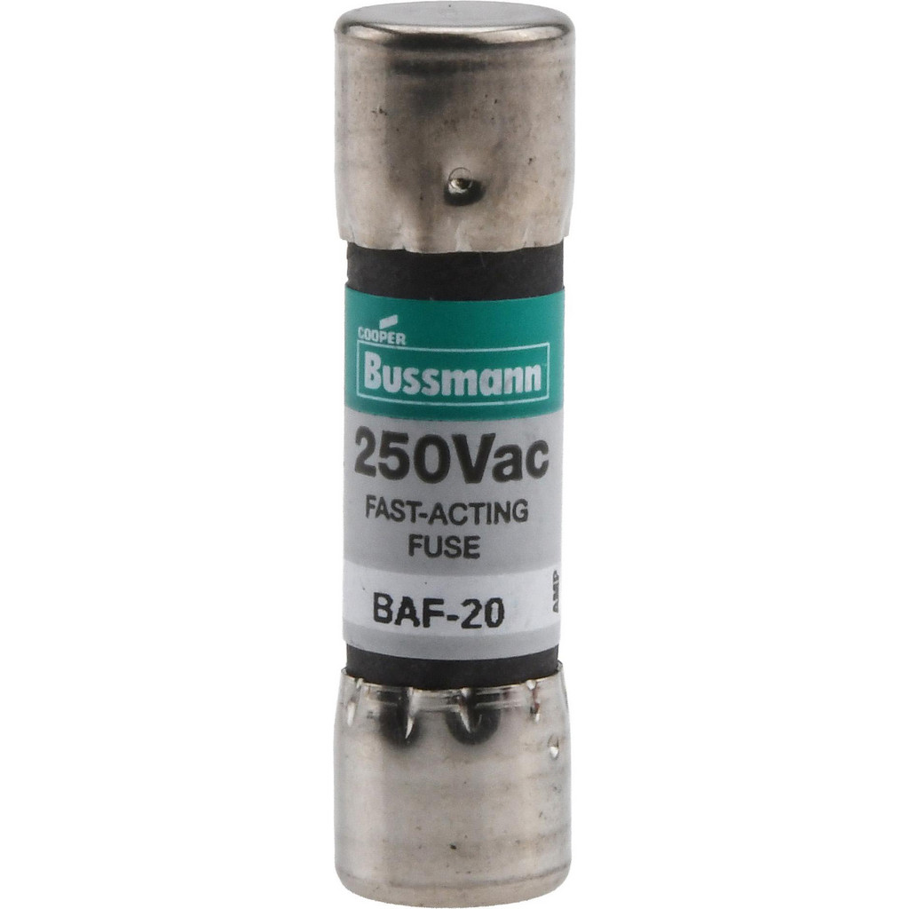 Cooper Bussmann General Purpose Fuse: Fast-Acting, 250 V, 20 A - 1-1/2" OAL, 200 at 250V A Rating, Fiber | Part #BAF-20