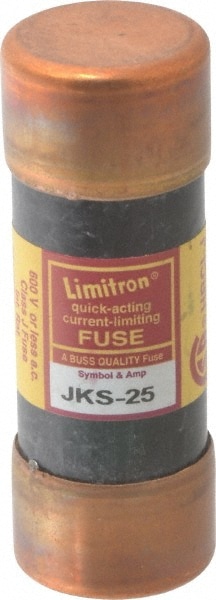 Cooper Bussmann JKS-25 Cartridge Fast-Acting Fuse: J, 25 A, 20.6 mm Dia Image