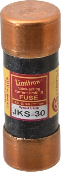 Cooper Bussmann JKS-30 Cartridge Fast-Acting Fuse: J, 30 A, 20.6 mm Dia Image