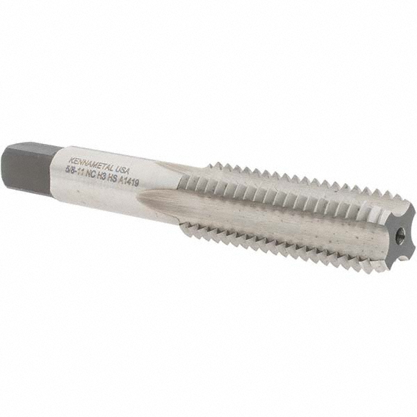 Kennametal 1542893 5/8-11 Bottoming RH 3B H3 Bright High Speed Steel 4-Flute Straight Flute Hand Tap Image