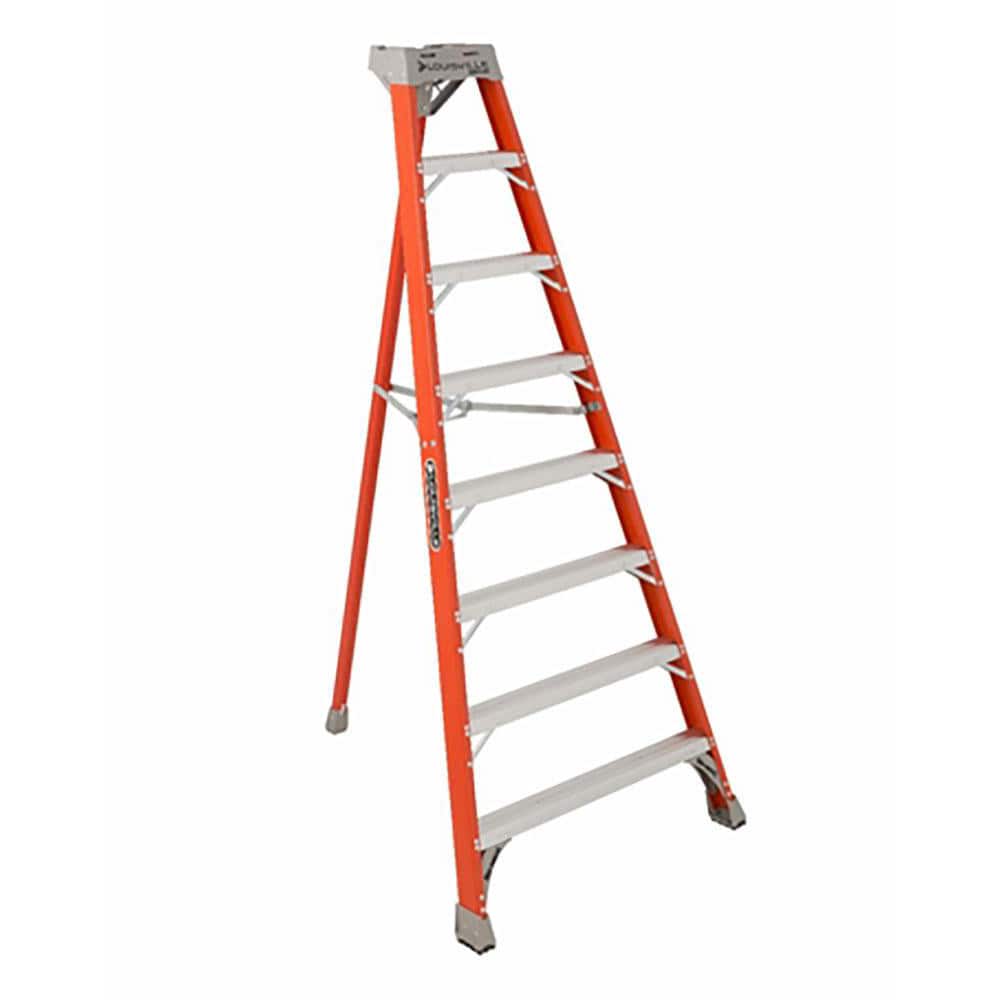 Louisville FM1508 7-Step Ladder: Fiberglass, Type IA, 8 OAH 