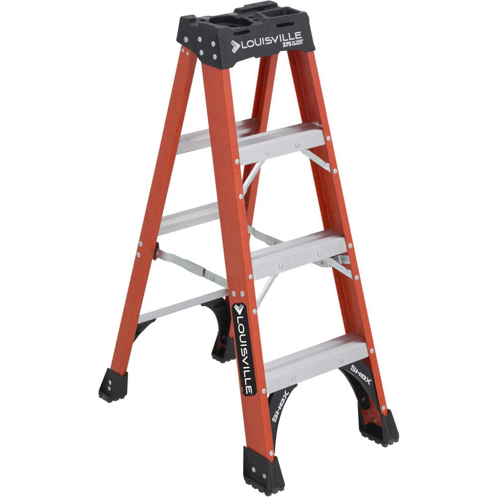 Louisville FS1404HD 4-Step Ladder: Fiberglass, Type IAA, 4 OAH 