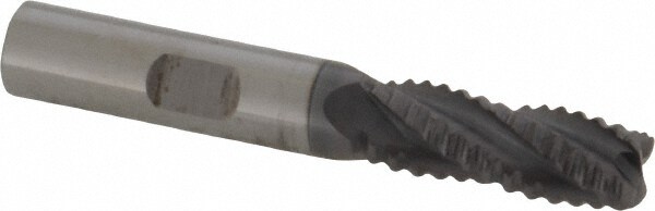 Corner Radius End Mill: 3/8" Dia, 7/8" LOC, 0.055 to 0.065" Radius, 4 Flutes, Solid Carbide