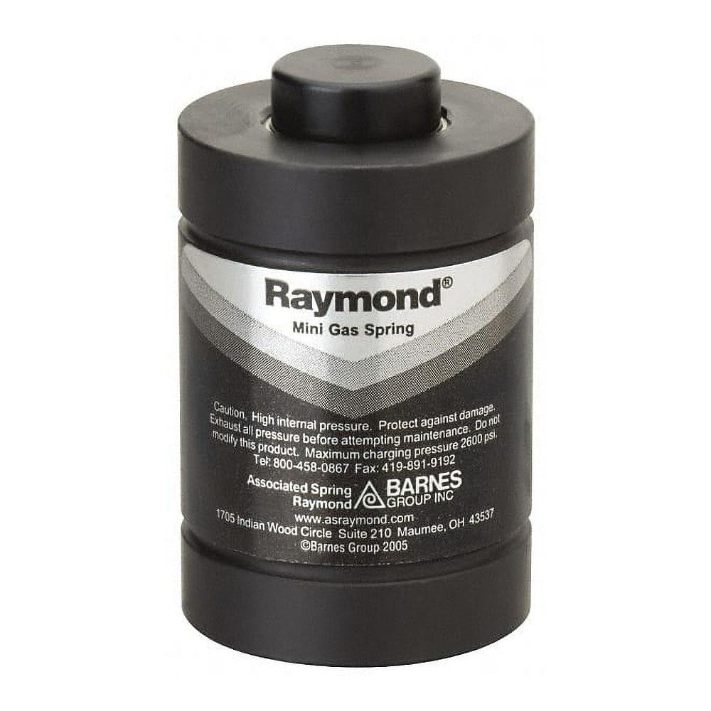 Associated Spring Raymond CU 1000-010 Nitrogen Gas Spring: 1.5" Dia, 0.39" Max Stroke, Black 