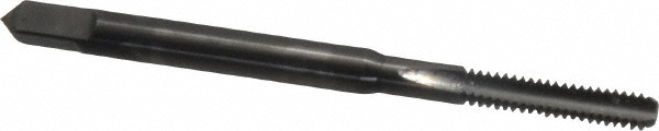 Straight Flute Tap: #4-40 UNC, 2 Flute, Bottoming Chamfer, 2B & 3B Class of Fit, Solid Carbide, Bright/Uncoated Finish - 9/16" Thread Length, 1-7/8" OAL, Right Hand, H2