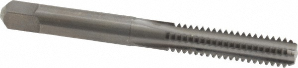 Straight Flute Tap: 1/4-20 UNC, 4 Flute, Bottoming Chamfer, 3B Class of Fit, Solid Carbide, Bright/Uncoated Finish - 1" Thread Length, 2-1/2" OAL, Right Hand, H3