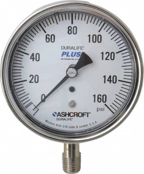 Ashcroft 1000 Series 60 PSI Pressure Gauge 2 in Dial 1/8 MPT Back USA 