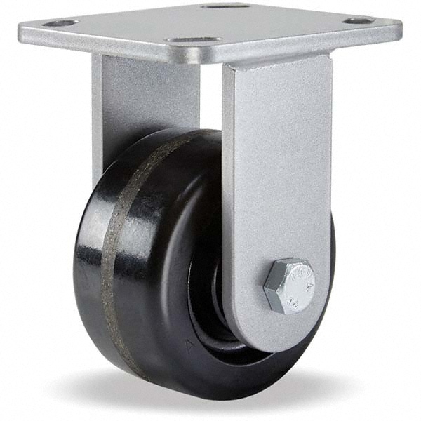 Hamilton R-WH-4P Rigid Top Plate Caster: Phenolic, 4" Wheel Dia, 2" Wheel Width, 800 lb Capacity, 5-5/8" OAH 