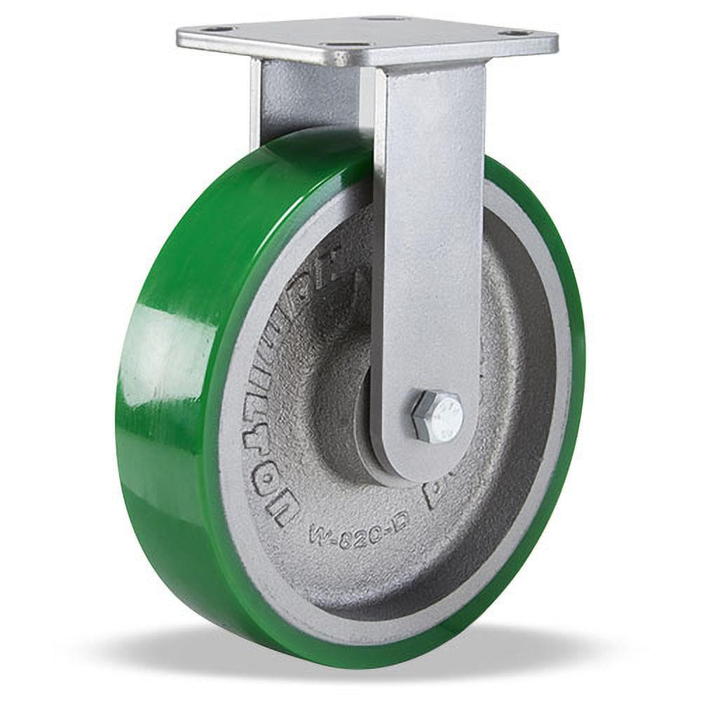 Hamilton R-WH-8DB Rigid Top Plate Caster: Polyurethane, 8" Wheel Dia, 2" Wheel Width, 1,500 lb Capacity, 9-1/2" OAH 