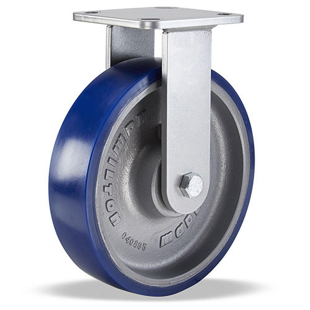 Hamilton R-WH-8SPB Rigid Top Plate Caster: Polyurethane, 8" Wheel Dia, 2" Wheel Width, 1,200 lb Capacity, 9-1/2" OAH 