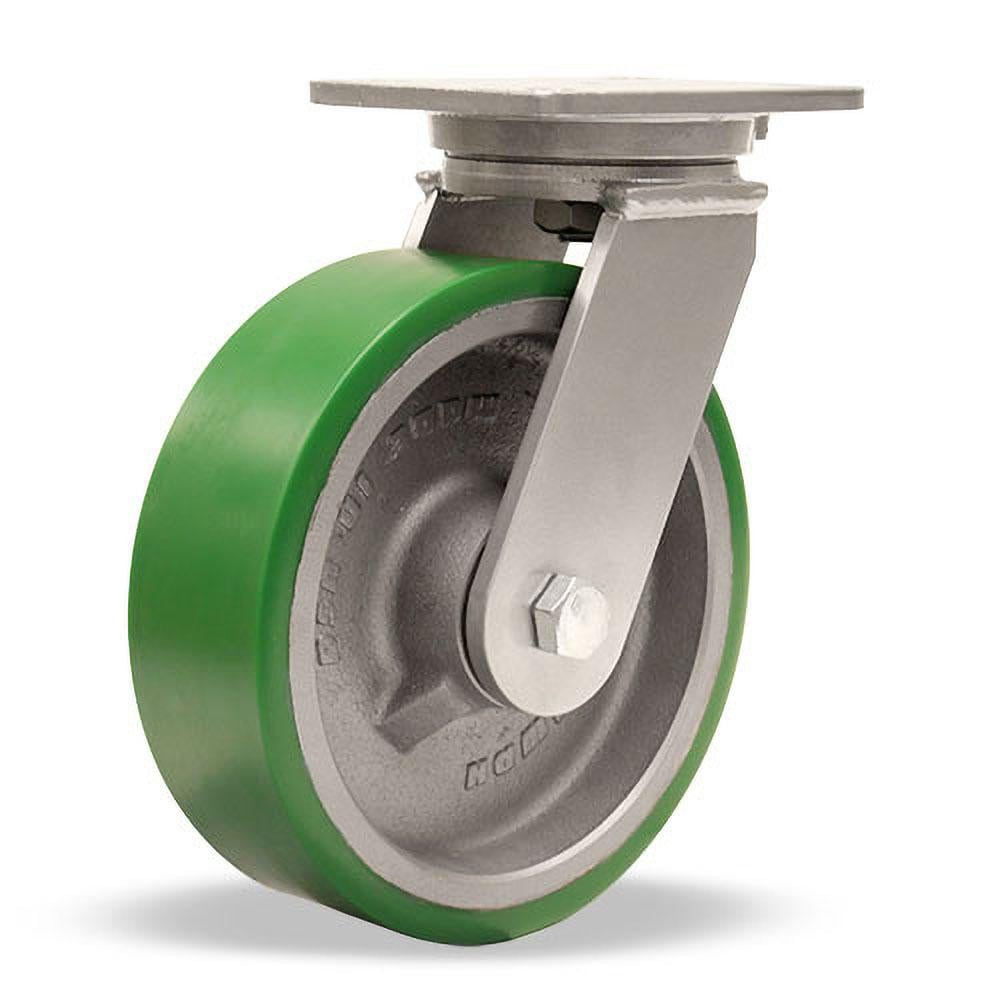 Hamilton S-CH-13DB Swivel Top Plate Caster: Polyurethane, 10" Wheel Dia, 3" Wheel Width, 3,000 lb Capacity, 12-1/2" OAH 