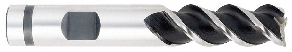 OSG 6600400 Square End Mill: 5/16 Dia, 3/4 LOC, 3/8 Shank Dia, 2-1/2 OAL, 3 Flutes, Powdered Metal Image