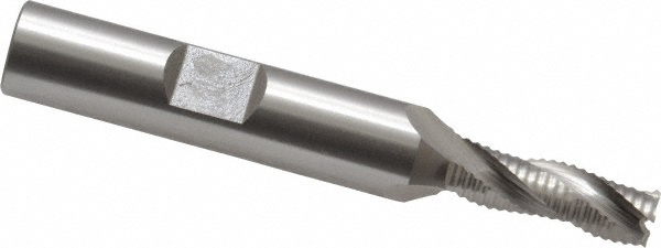 OSG 4509100 Square End Mill: 1/4 Dia, 3/4 LOC, 3/8 Shank Dia, 2-1/2 OAL, 3 Flutes, Cobalt Image