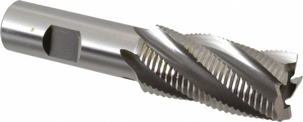 OSG 4510100 Square End Mill: 1 Dia, 2 LOC, 3/4 Shank Dia, 4-1/4 OAL, 5 Flutes, Cobalt Image