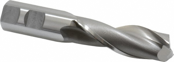 Square End Mill: 7/8" Dia, 2-1/2" LOC, 2 Flute, Cobalt - 4-3/4" OAL, 7/8" Shank Dia, 30 deg Helix, Bright/Uncoated Finish, Single End, Series 525