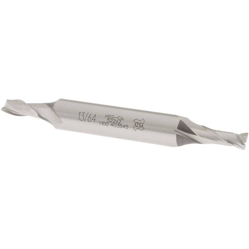 OSG 5226200 Square End Mill: 13/64 Dia, 1/2 LOC, 3/8 Shank Dia, 3-1/8 OAL, 2 Flutes, Cobalt Image