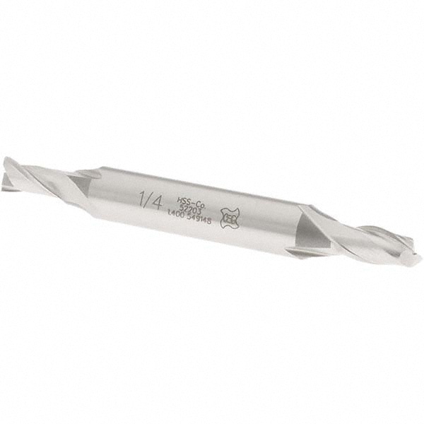 OSG 5220300 Square End Mill: 1/4 Dia, 1/2 LOC, 3/8 Shank Dia, 3-1/8 OAL, 2 Flutes, Cobalt Image