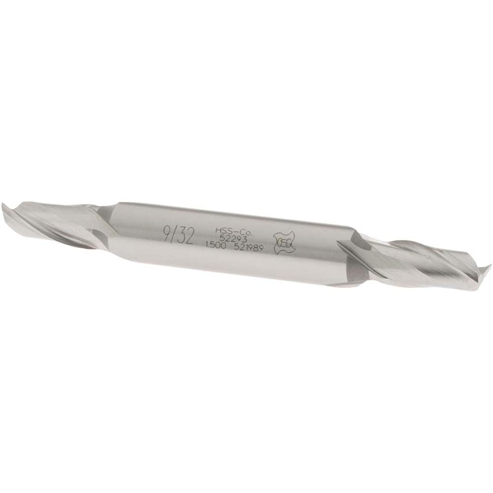 OSG 5229300 Square End Mill: 9/32 Dia, 9/16 LOC, 3/8 Shank Dia, 3-1/8 OAL, 2 Flutes, Cobalt Image