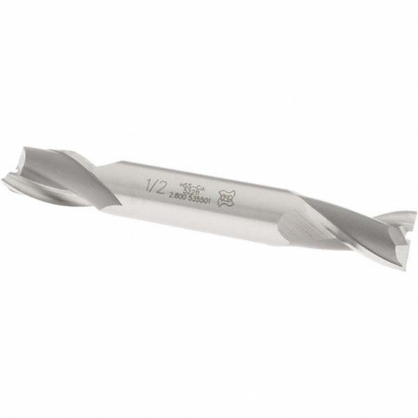 OSG 5221100 Square End Mill: 1/2 Dia, 13/16 LOC, 1/2 Shank Dia, 3-3/4 OAL, 2 Flutes, Cobalt Image