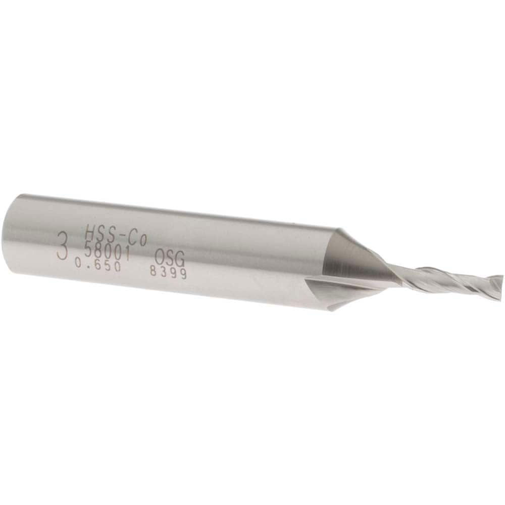 OSG 5800100 Square End Mill: 0.1181 Dia, 3/8 LOC, 3/8 Shank Dia, 2-5/16 OAL, 2 Flutes, Cobalt Image