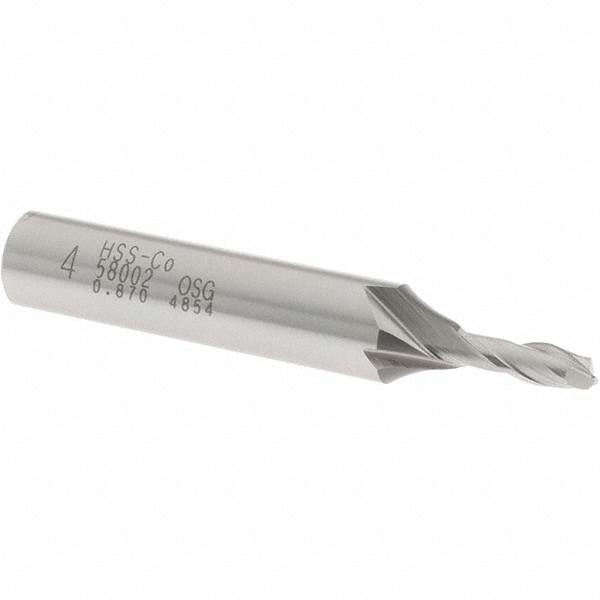 OSG 5800200 Square End Mill: 0.1575 Dia, 7/16 LOC, 3/8 Shank Dia, 2-5/16 OAL, 2 Flutes, Cobalt Image