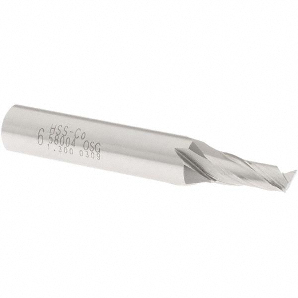 OSG 5800400 Square End Mill: 0.2362 Dia, 1/2 LOC, 3/8 Shank Dia, 2-5/16 OAL, 2 Flutes, Cobalt Image