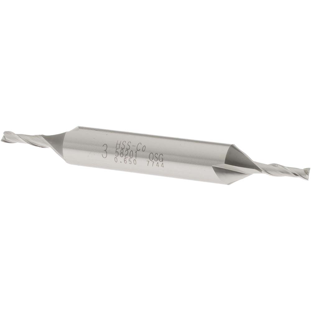 OSG 5820100 Square End Mill: 0.1181 Dia, 3/8 LOC, 3/8 Shank Dia, 3-1/16 OAL, 2 Flutes, Cobalt Image