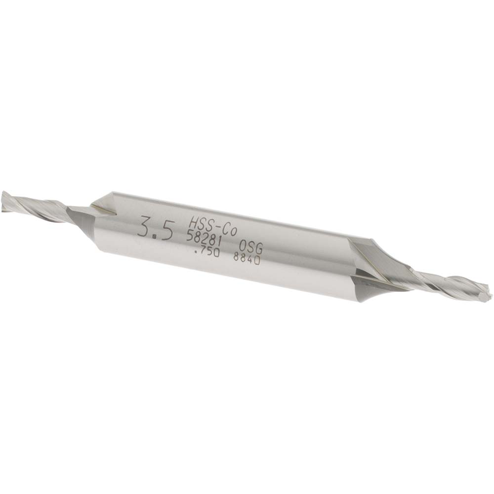OSG 5828100 Square End Mill: 0.1378 Dia, 7/16 LOC, 3/8 Shank Dia, 3-1/8 OAL, 2 Flutes, Cobalt Image