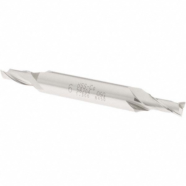 OSG 5820400 Square End Mill: 0.2362 Dia, 1/2 LOC, 3/8 Shank Dia, 3-1/8 OAL, 2 Flutes, Cobalt Image