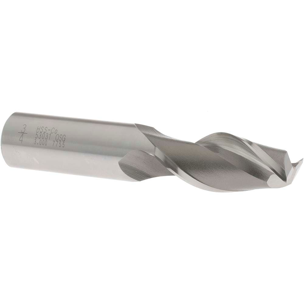 OSG 5303100 Square End Mill: 3/4 Dia, 1-5/8 LOC, 3/4 Shank Dia, 3-7/8 OAL, 2 Flutes, Cobalt Image