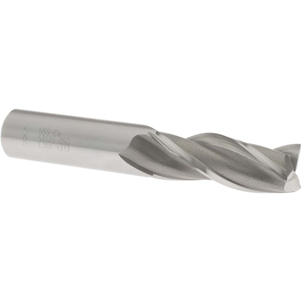 OSG 5312100 Square End Mill: 5/8 Dia, 1-5/8 LOC, 5/8 Shank Dia, 3-3/4 OAL, 3 Flutes, Cobalt Image