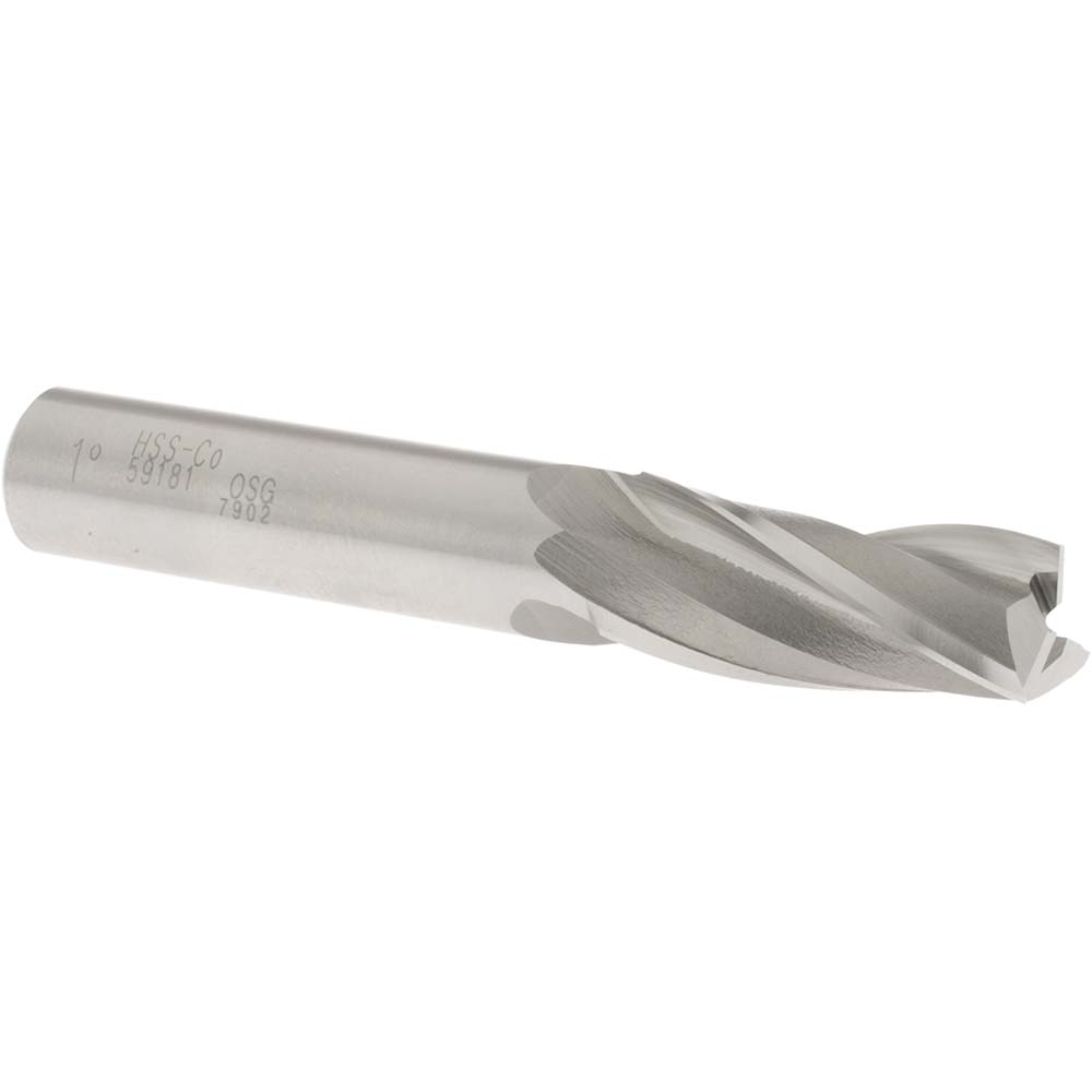 OSG 5918100 Tapered End Mill: 1 &deg; per Side, 1/2" Small Dia, 1-1/4" LOC, 3 Flutes, Cobalt, Square End Image