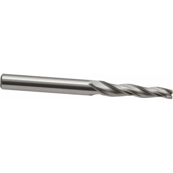 OSG 5934200 Tapered End Mill: 2 &deg; per Side, 1/8" Small Dia, 3/4" LOC, 3 Flutes, Cobalt, Square End Image