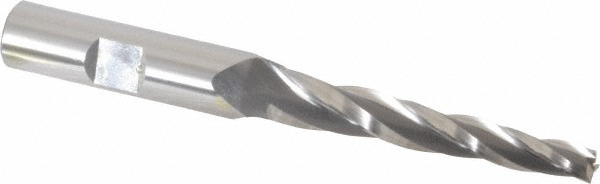 OSG 5936400 Tapered End Mill: 2 &deg; per Side, 1/4" Small Dia, 2-1/4" LOC, 3 Flutes, Cobalt, Square End Image