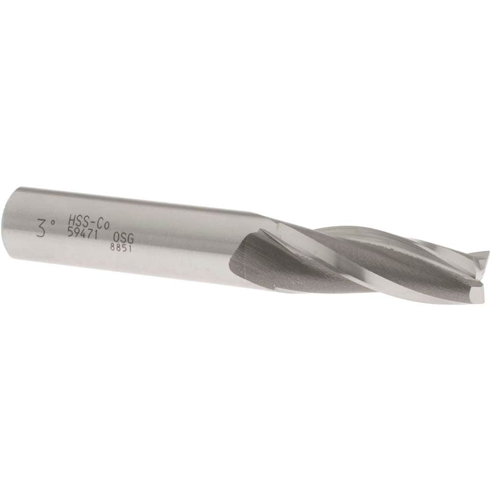 OSG 5947100 Tapered End Mill: 3 ° per Side, 3/8" Small Dia, 1-1/4" LOC, 3 Flutes, Cobalt, Square End Image