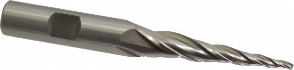 OSG 5952500 Tapered End Mill: 5 &deg; per Side, 3/32" Small Dia, 2" LOC, 3 Flutes, Cobalt, Square End Image