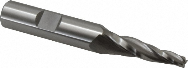 OSG 5955200 Tapered End Mill: 5 &deg; per Side, 3/16" Small Dia, 1-1/4" LOC, 3 Flutes, Cobalt, Square End Image