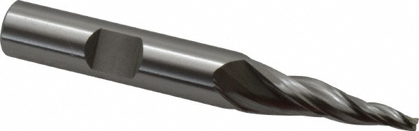OSG 5962200 Tapered End Mill: 7 &deg; per Side, 3/32" Small Dia, 1" LOC, 3 Flutes, Cobalt, Square End Image