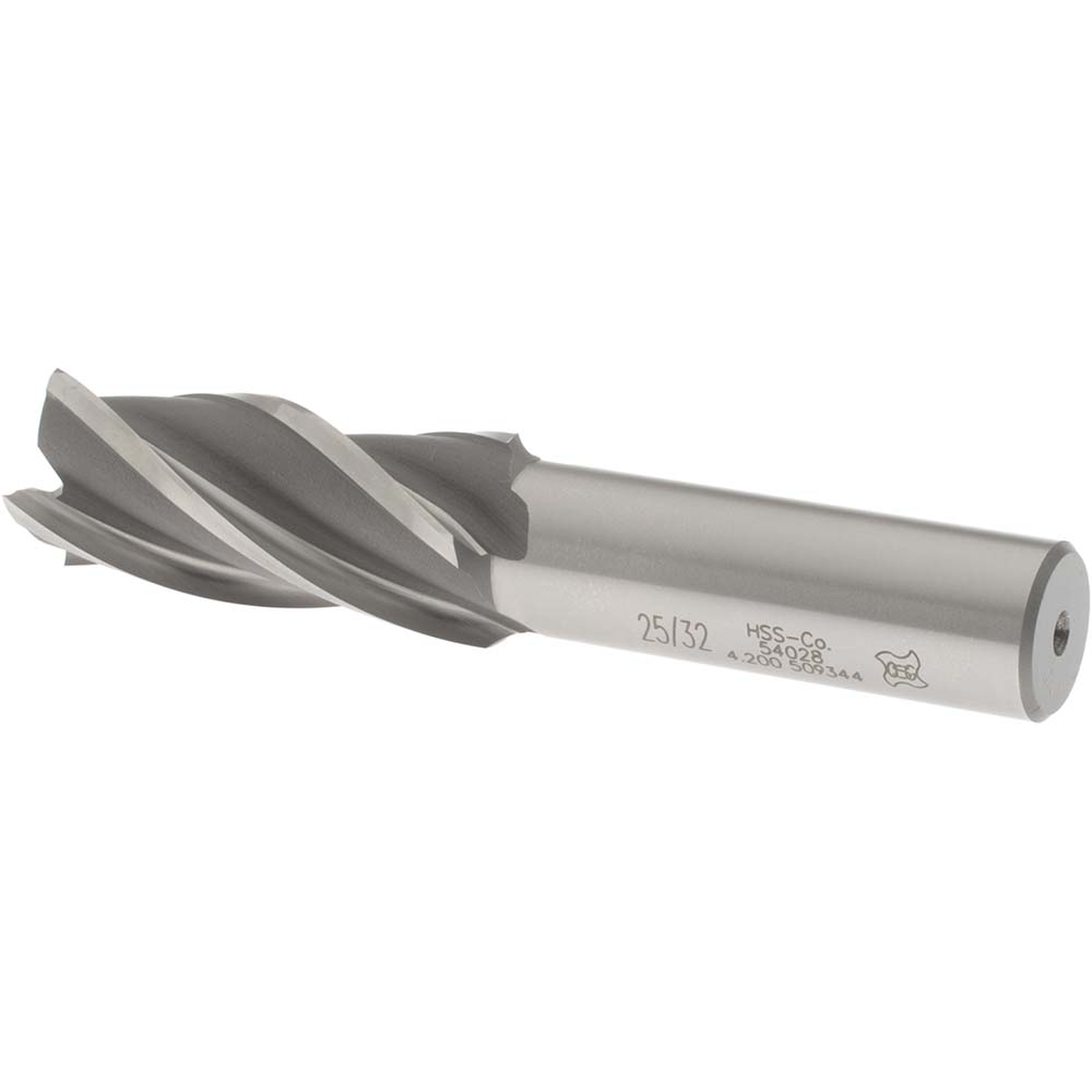 OSG Square End Mill 25/32" Dia, 17/8" LOC, 4 Flute, Cobalt MSC