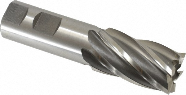 OSG 5405200 Square End Mill: 1-1/8 Dia, 2 LOC, 1 Shank Dia, 4-1/2 OAL, 6 Flutes, Cobalt Image
