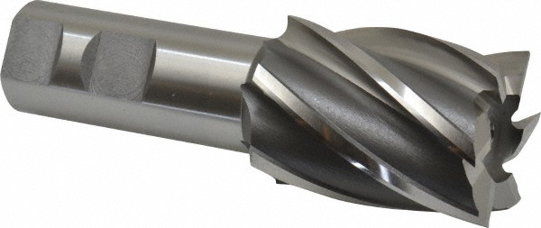 OSG 5405500 Square End Mill: 1-1/2 Dia, 2 LOC, 1 Shank Dia, 4-1/2 OAL, 6 Flutes, Cobalt Image