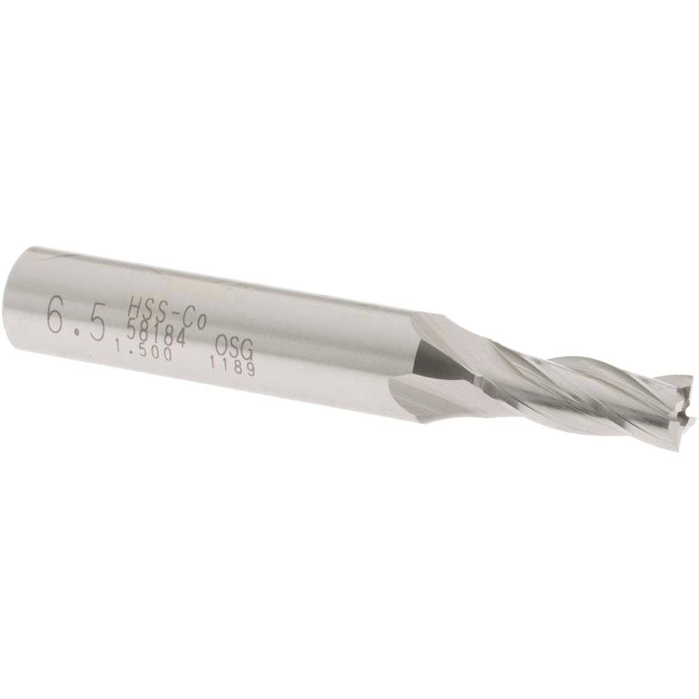 OSG 5818400 Square End Mill: 0.2559 Dia, 5/8 LOC, 3/8 Shank Dia, 2-7/16 OAL, 4 Flutes, Cobalt Image